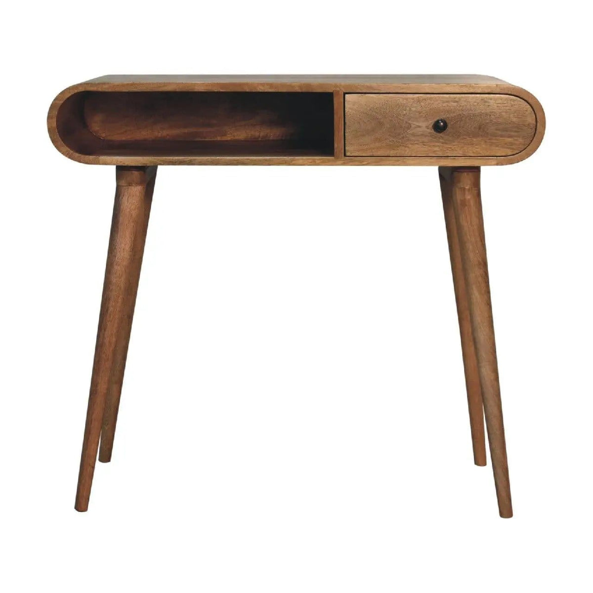 Writing Desk, Curved Chestnut | 35.43 x 17.72 x 31.5 in | Mango Wood | Home Office