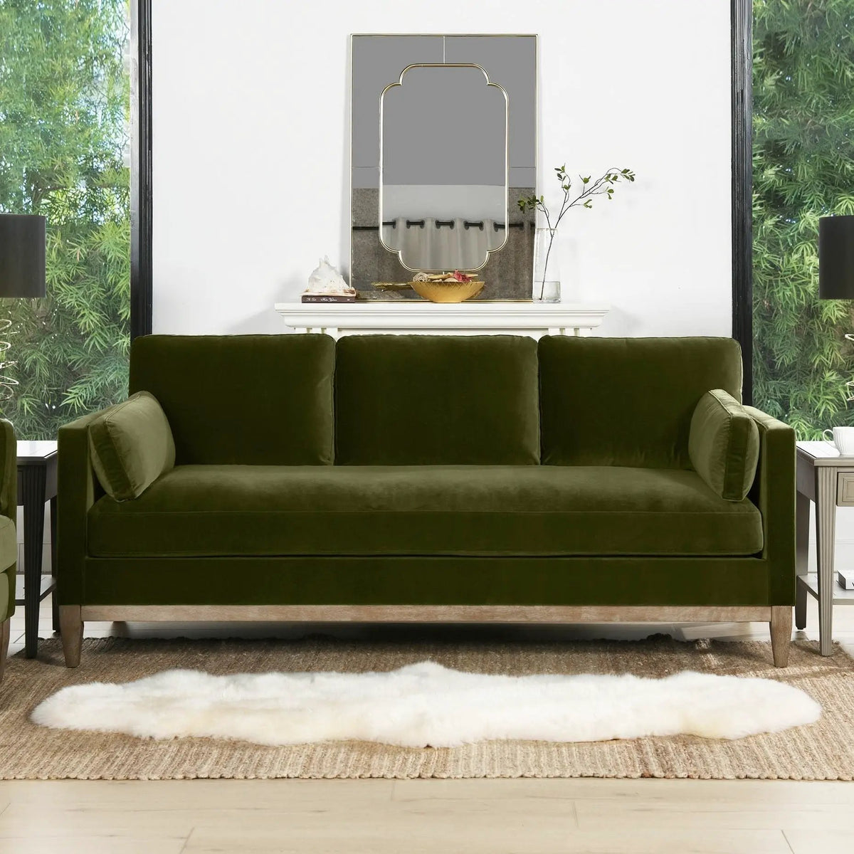 Knox Modern Farmhouse Sofa | Feather-Down Wrapped Cushions | Reversible Cushions | 84 Inch Length