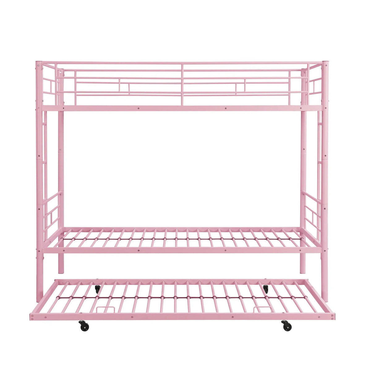 Bunk Bed With Trundle | Heavy Duty Steel | Space Saving | Twin Top