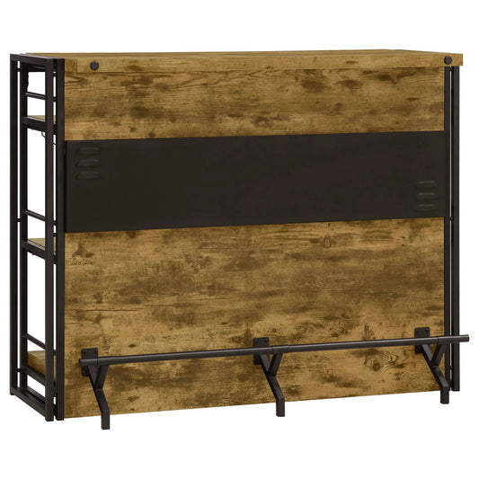 Renaldi 3-shelf Home Bar Wine Cabinet Rustic Nutmeg | 51.25 x 20.5 x 41 in | Metal & Wood | Home