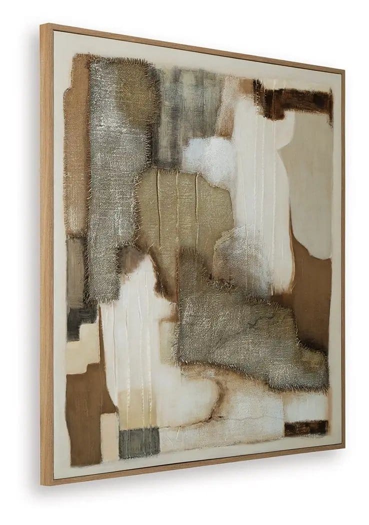 Wylander Wall Art | 48 x 1.63 x 48 in | Fabric | Tan / Brown / Gray