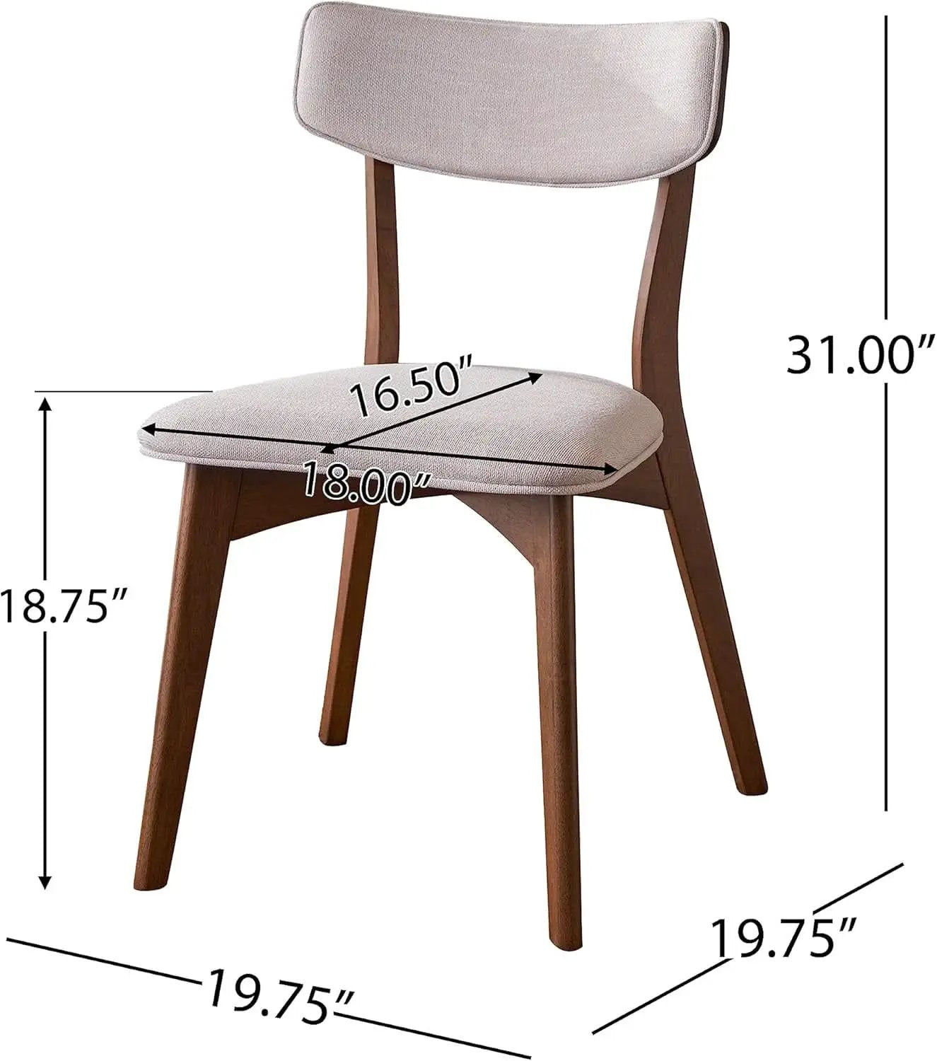 Mid Century A Frame Dining Set Beige Textile Upholstery from PriceLows™