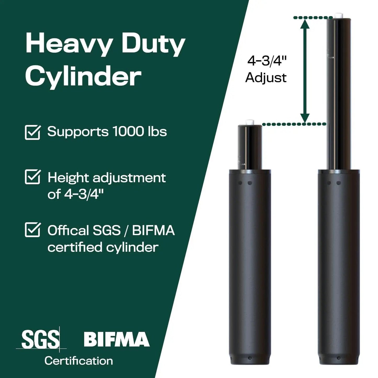 Office Chair Cylinder Replacement With Removal Tool Black from PriceLows™