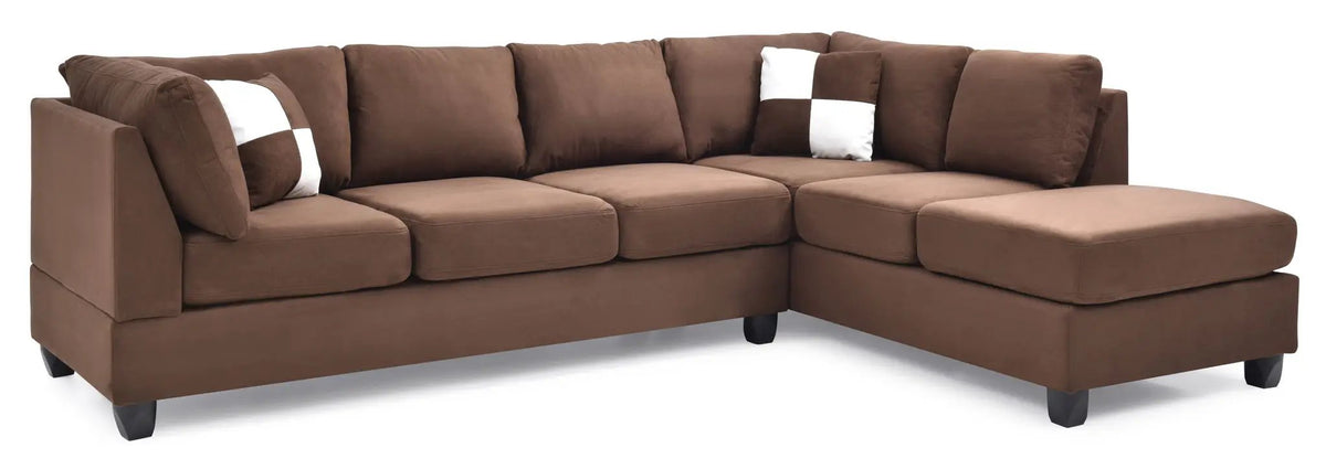 Malone Comfort Sectional | Pocketed Coil And Foam Seating | Removable Backs | 111 Inch Length