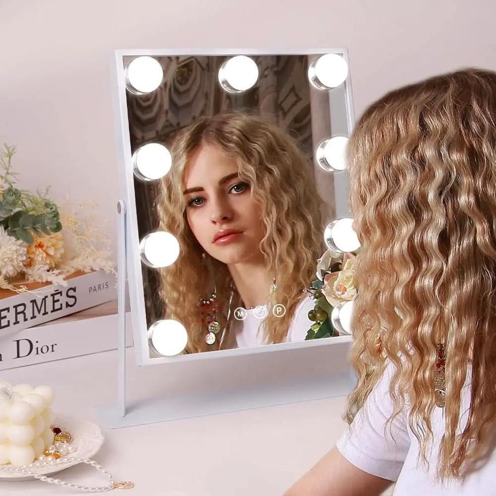 Lighted Vanity Mirror With Detachable 10X Magnification, 15x12 Travel Size from PriceLows™