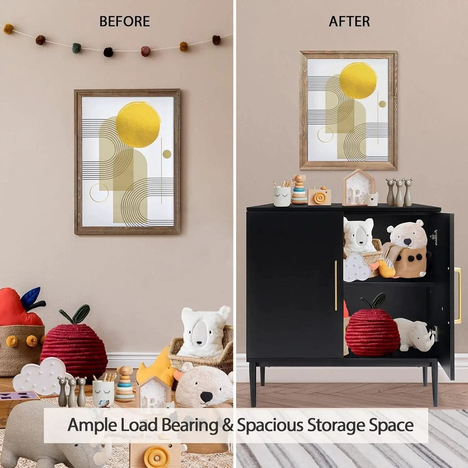 Black Large Buffet Cabinet Sideboard With Ample Storage from PriceLows™