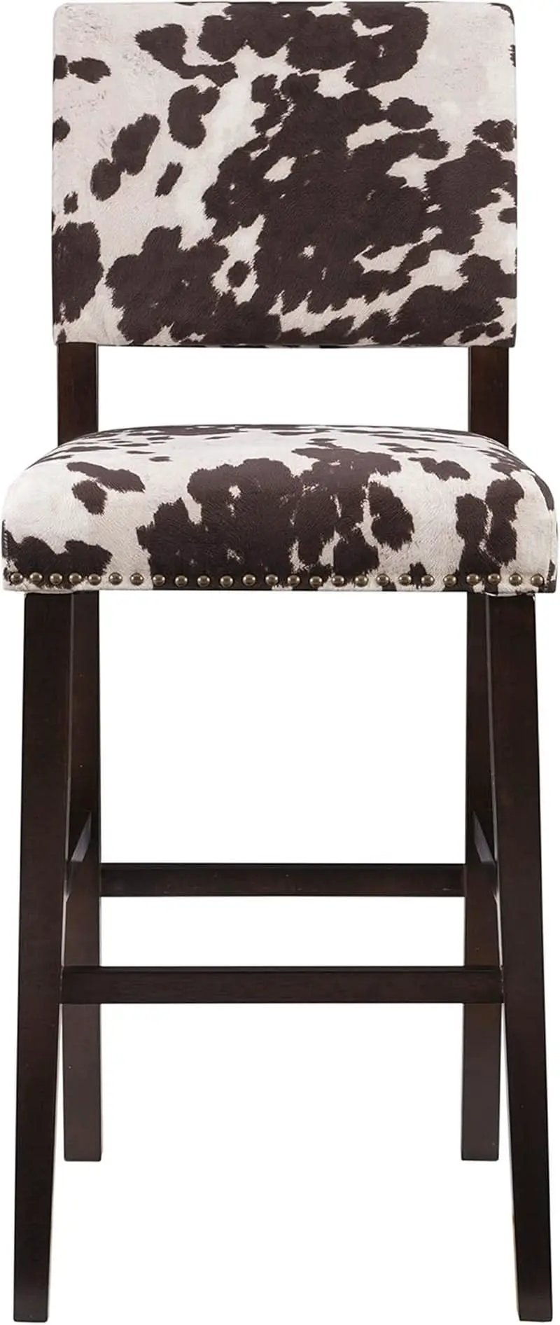 Stylish Cowhide Print Bar Stool with Comfortable Padded Seat from PriceLows™