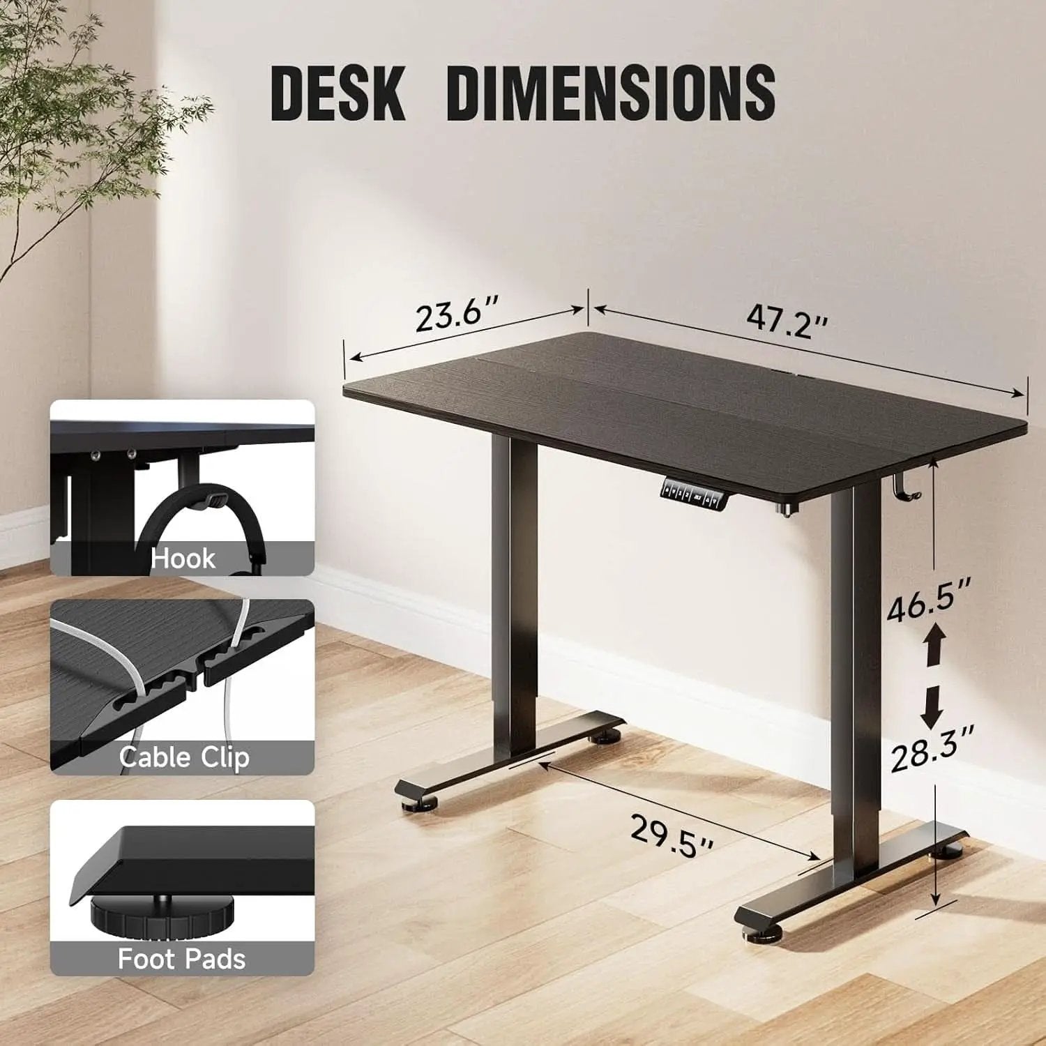 47.2 Inches Electric Standing Desk Height Adjustable from PriceLows™