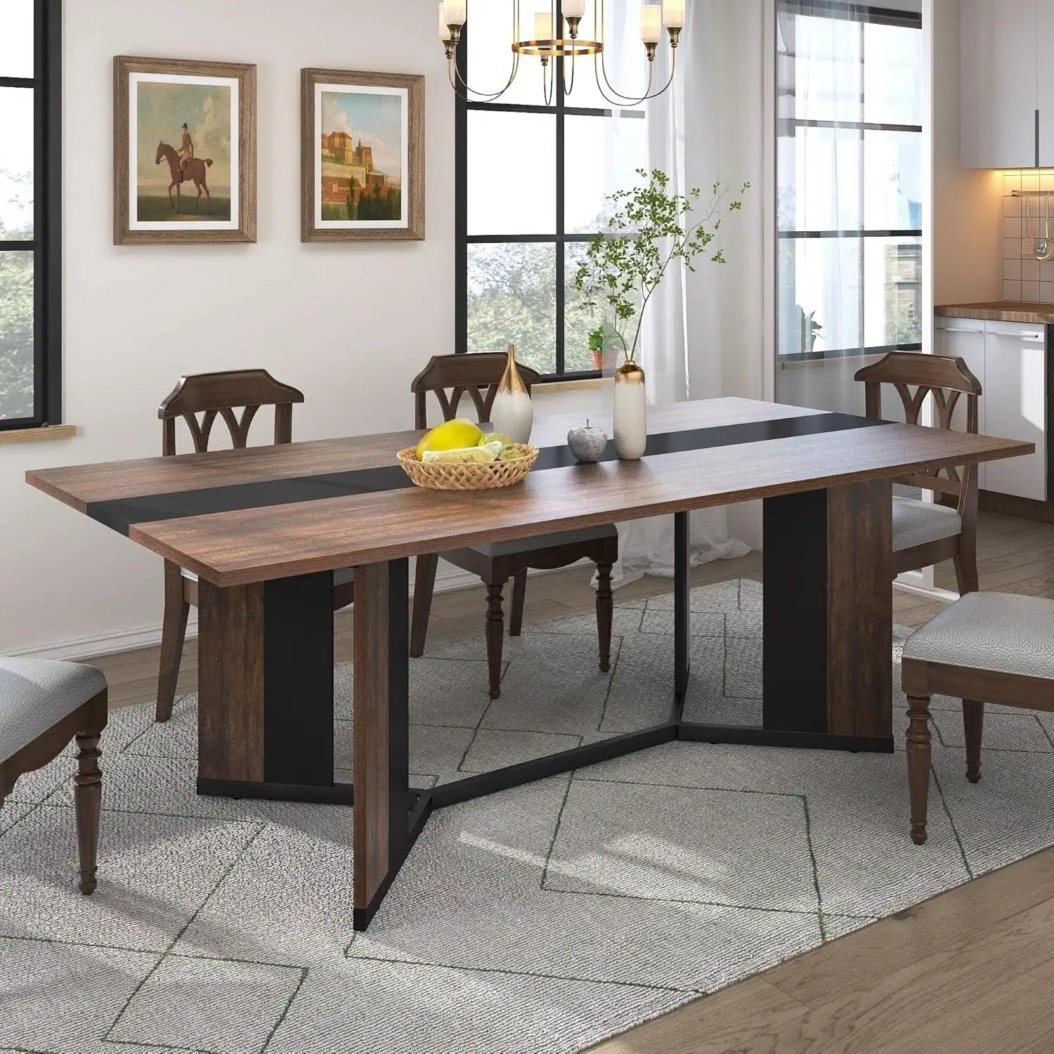 71In Large Rectangular Dining Table With Brown Tabletop from PriceLows™