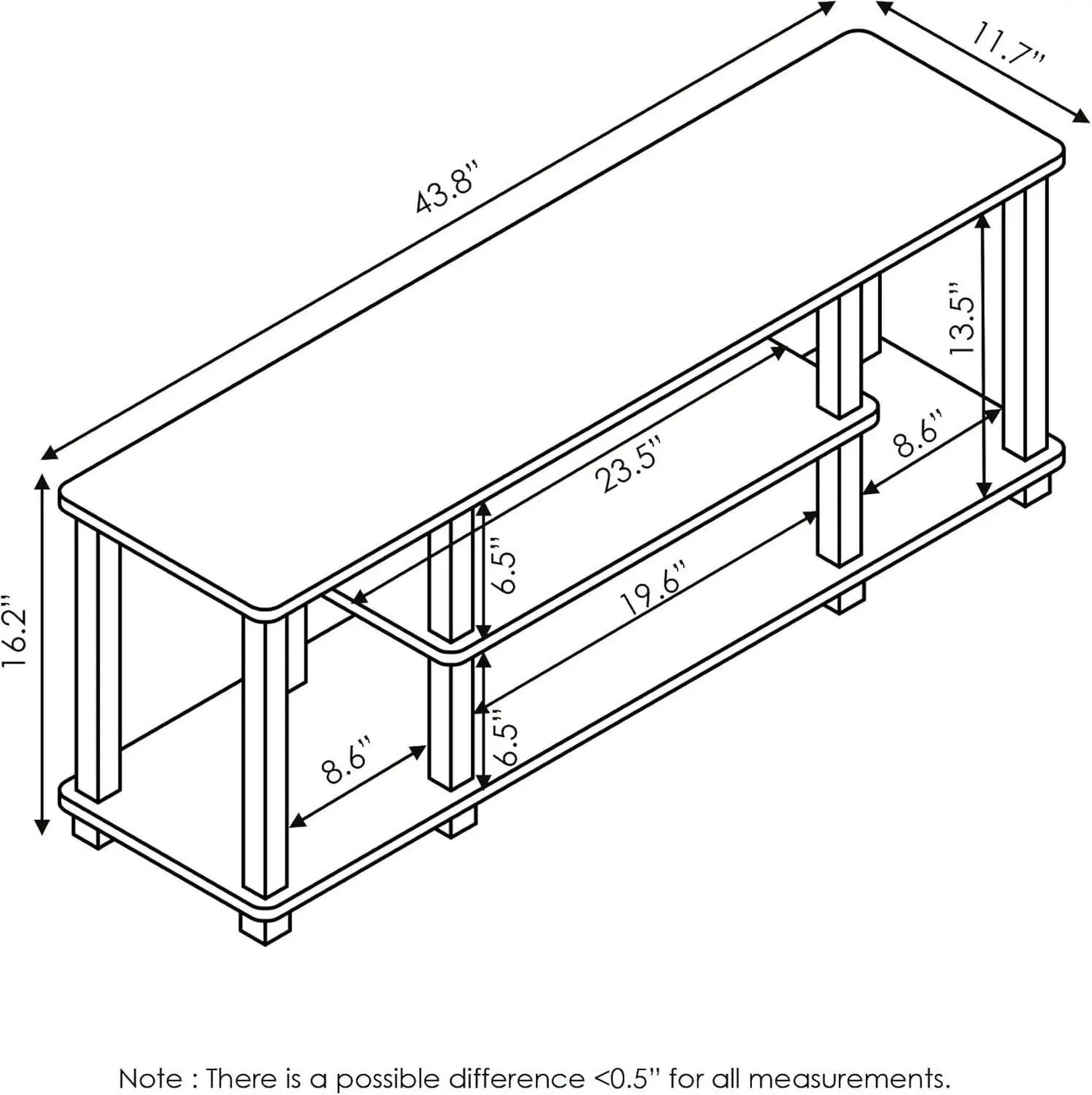 Turn-N-Tube 3-Tier TV Stand For 50-Inch TV Americano Black from PriceLows™