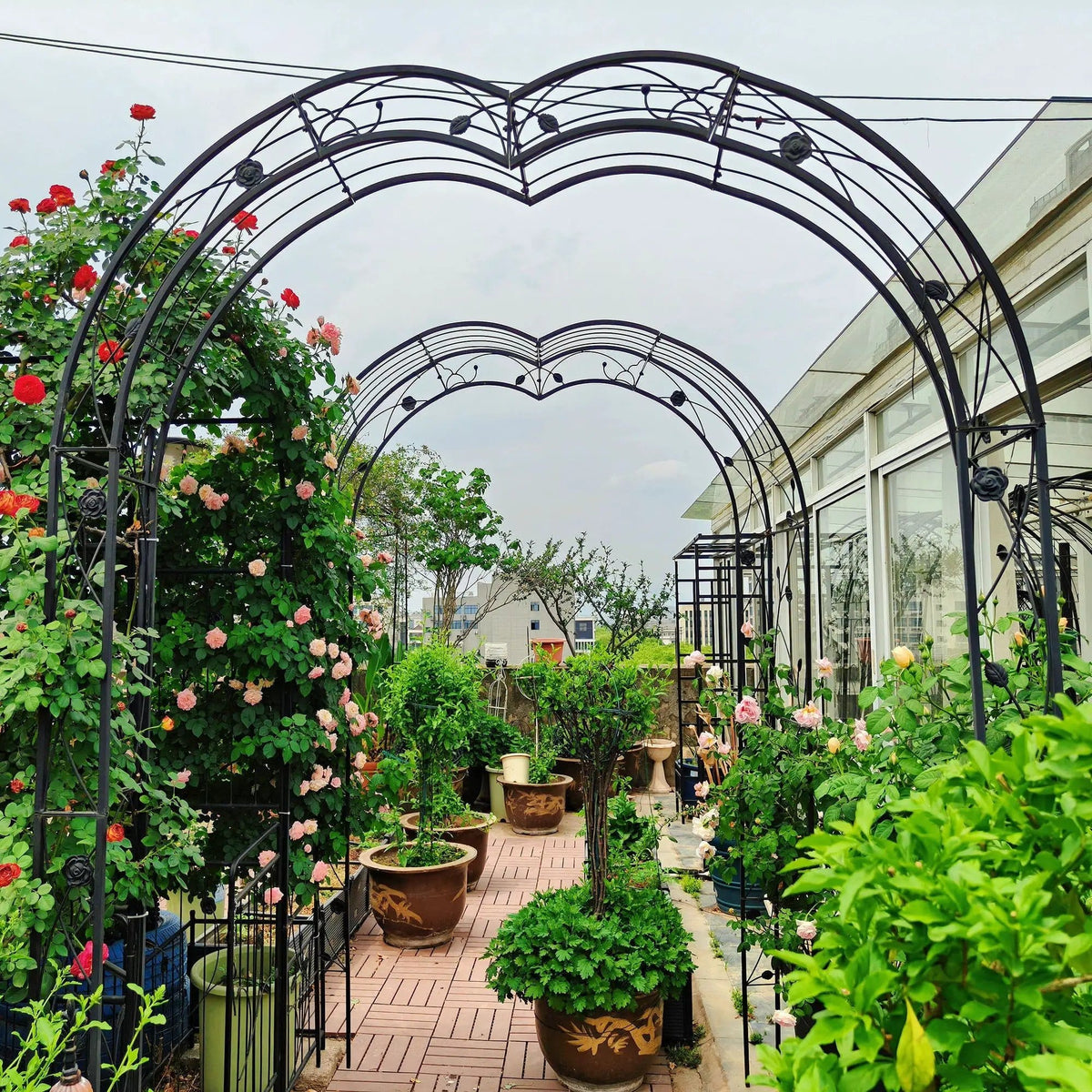 Metal Garden Arch Assemble Freely With 8 Styles Garden Arbor Trellis Climbing Plants | 59 x 15.35 x 98.4 in | Metal | Outdoor Living