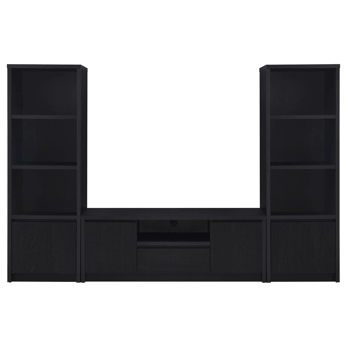 Winfield 3-piece Entertainment Center 60-inch TV Stand | 3-Piece Set | Veneer | Black