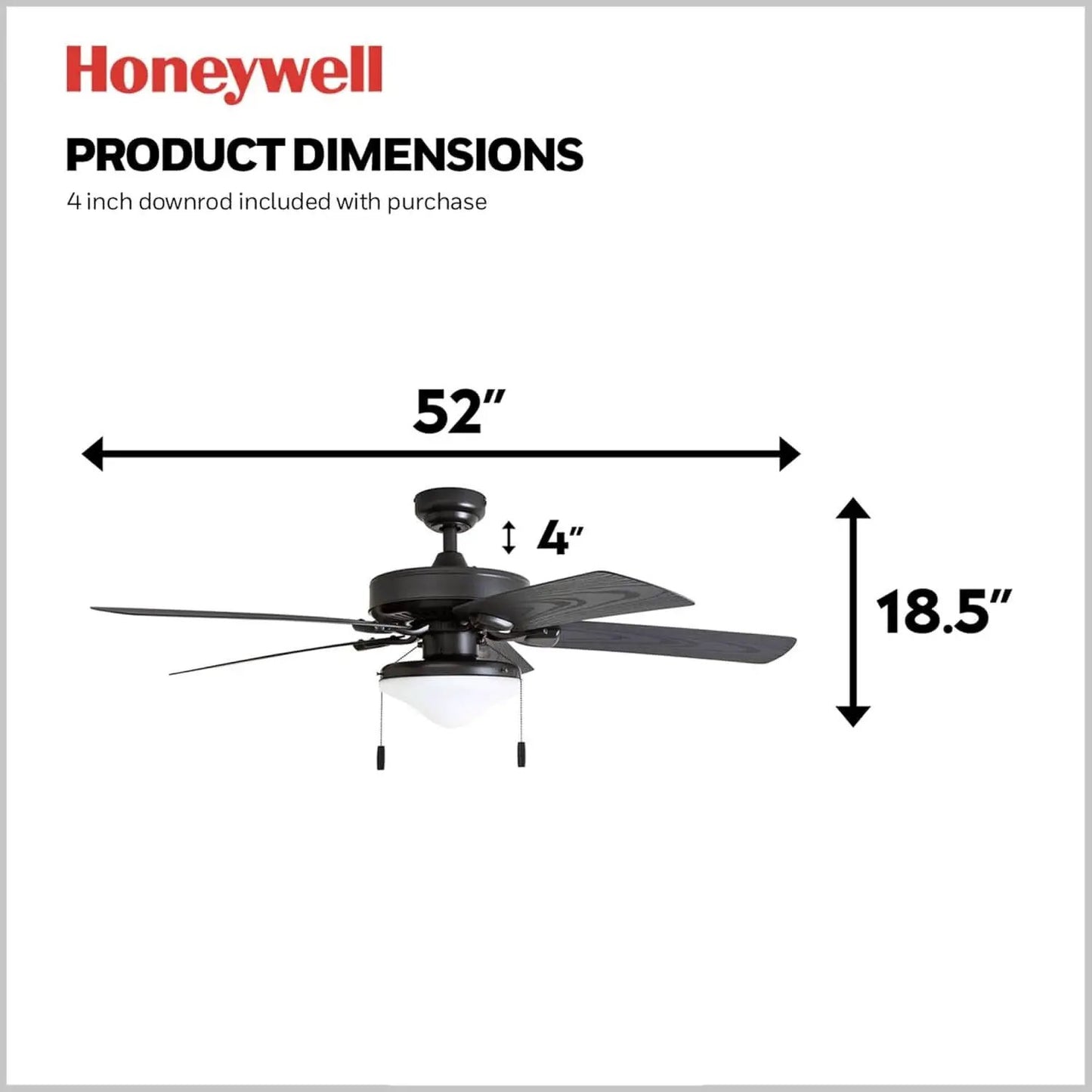 Belmar 52 Inch Bronze Damp Rated Ceiling Fan LED Light from PriceLows™
