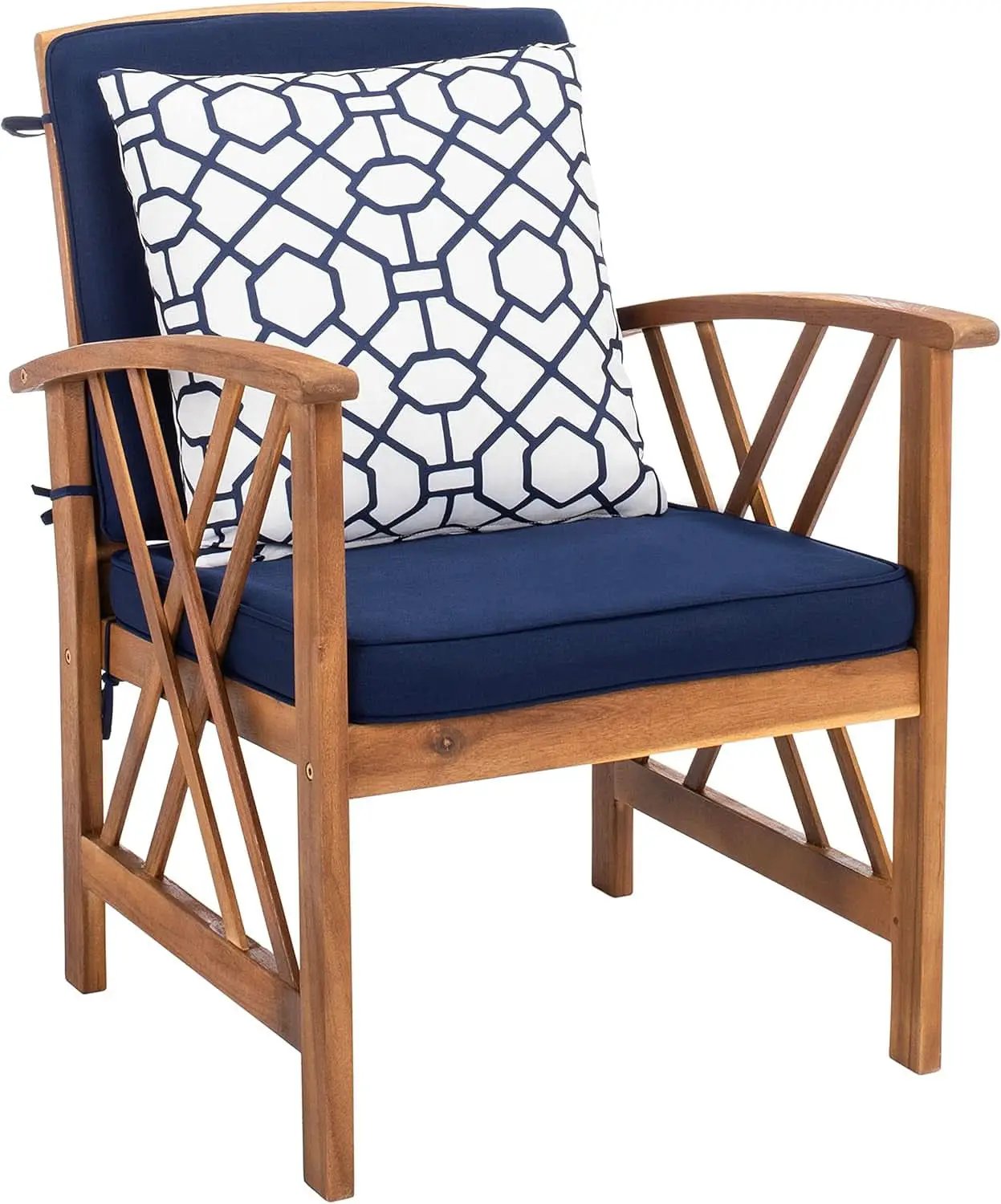 Fontana 4 Piece Patio Set Navy Cushions Geometric Pattern from PriceLows™