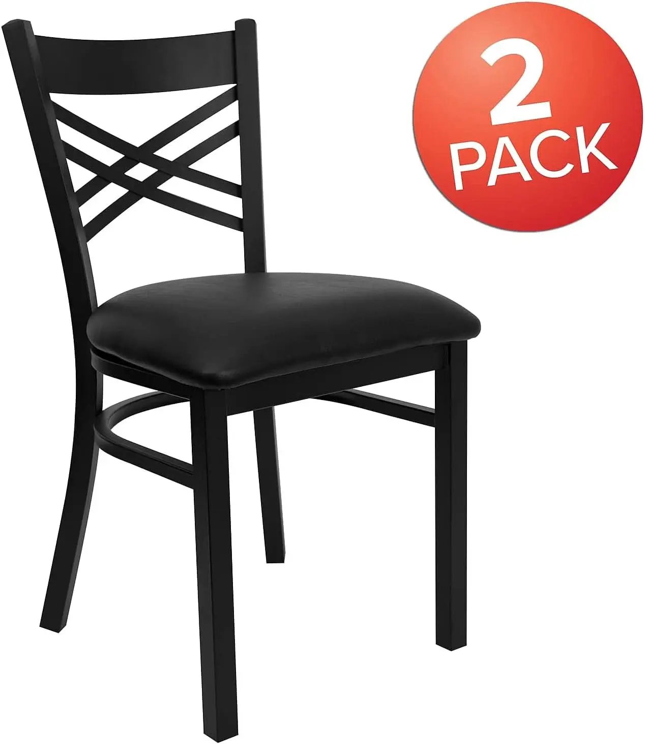 Hercules Series X Back Metal Armless Dining Chairs Black from PriceLows™