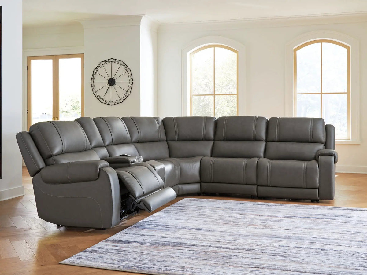 Power Reclining Sectional | USB Charging | Adjustable Headrests | Mocha