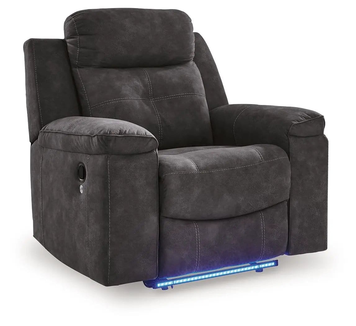Brysonview Zero Wall Recliner Reclining Chair | 41 x 40 x 41 in | Faux Leather & Metal | Charcoal