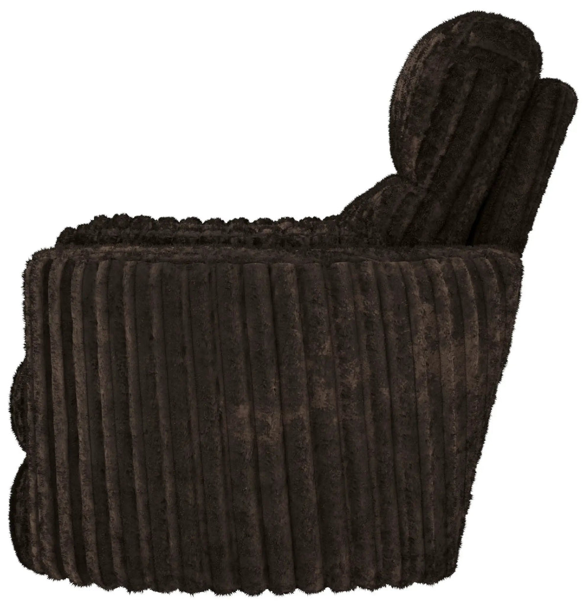 Daydream Swivel Glider Recliner | Unique Shape | Comfort Bolsters | Faux Fur