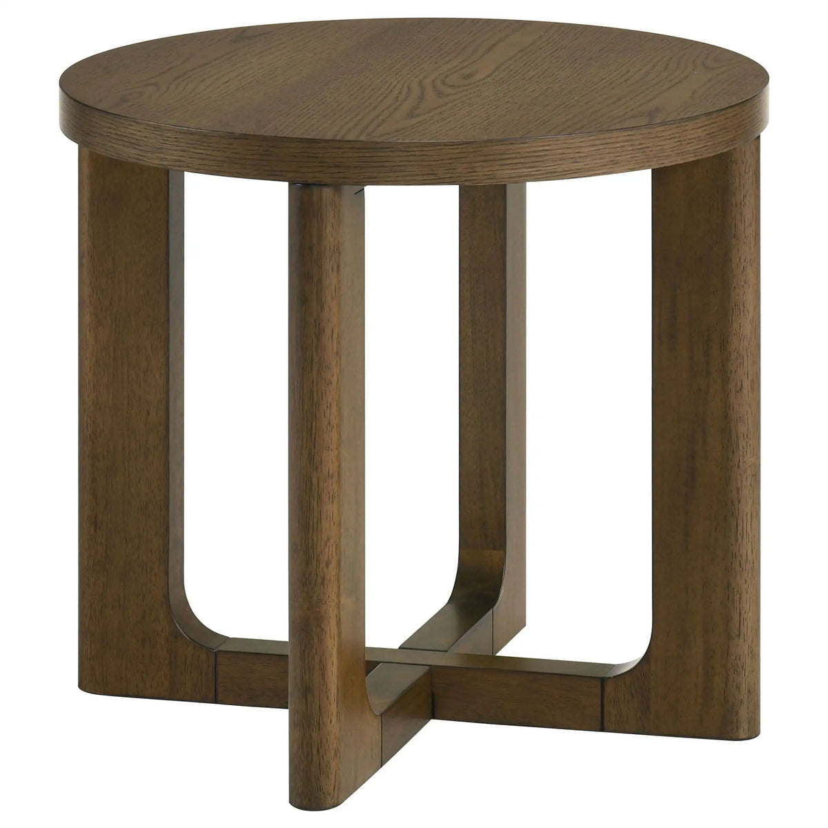 Kessler 2-piece Round Sculptural Wood Coffee Table Set | 2-Piece Set | Rubberwood & Engineered Wood | Brown