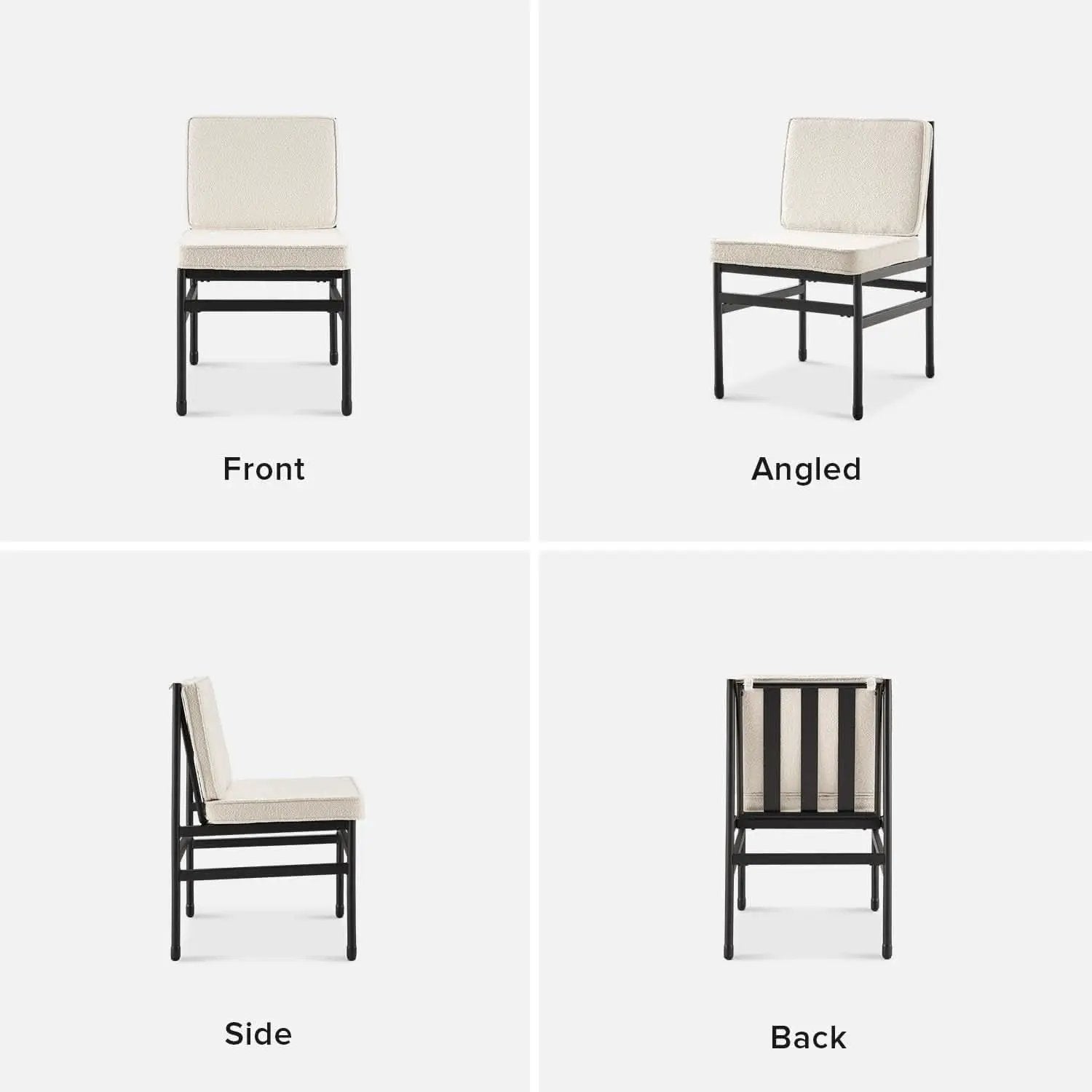 Black Dining Chairs With Removable Cushion Covers Set Of 2 from PriceLows™