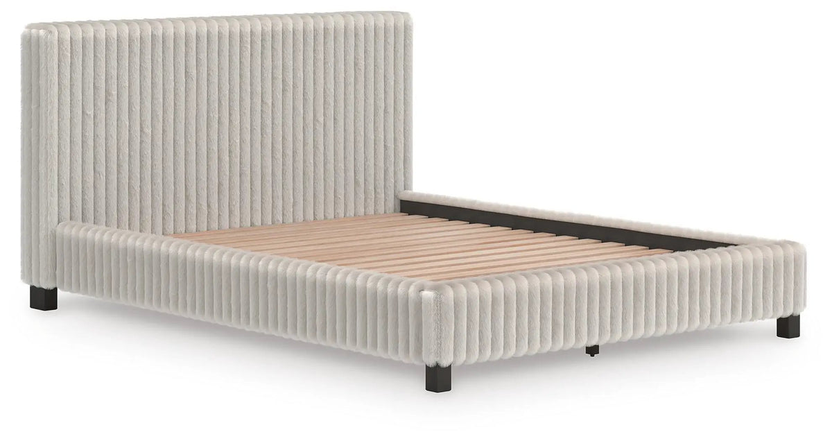 Zuraleus Upholstered Bed | Corded Fabric | Casual Contemporary Style | 91.25 Inch Width