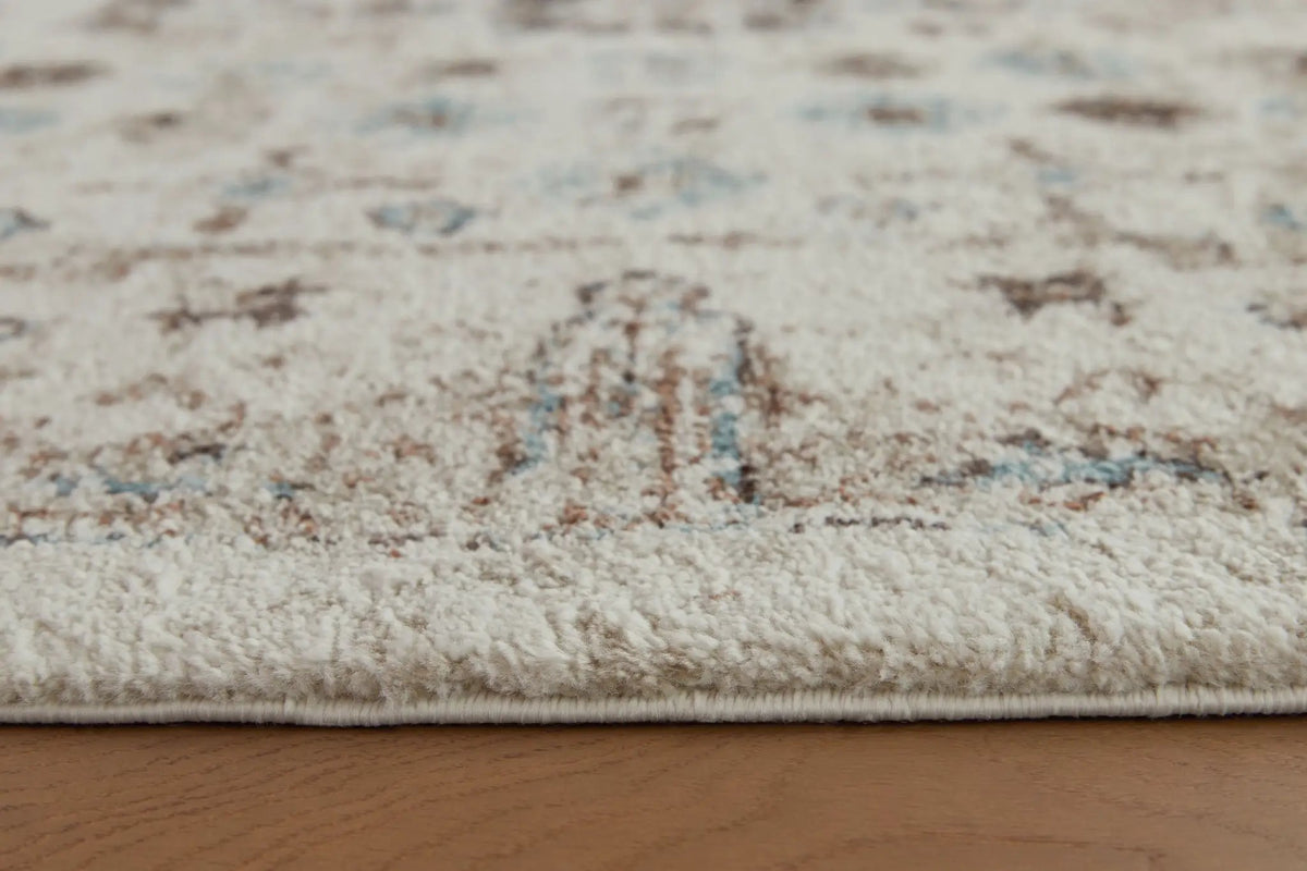Jossler Area Rug | 94.38 x 119.13 Inch | Traditional Pattern | Ivory Brown And Teal