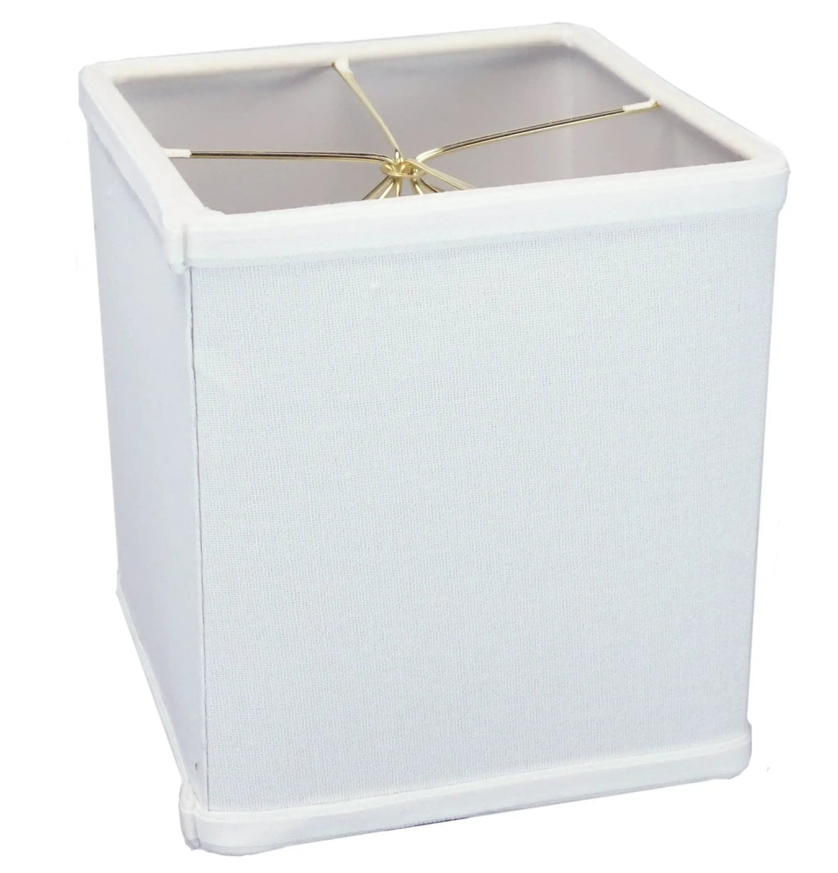 Rectangular Drum Lampshade | Premium Linen | Heavy Brass | 6X7 Inch White