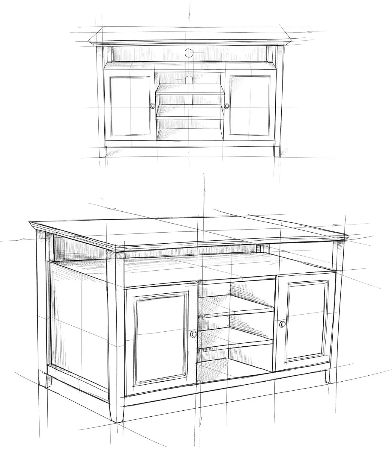 TV Media Stand 54 Inch Wide Golden Brown Cabinet Storage from PriceLows™