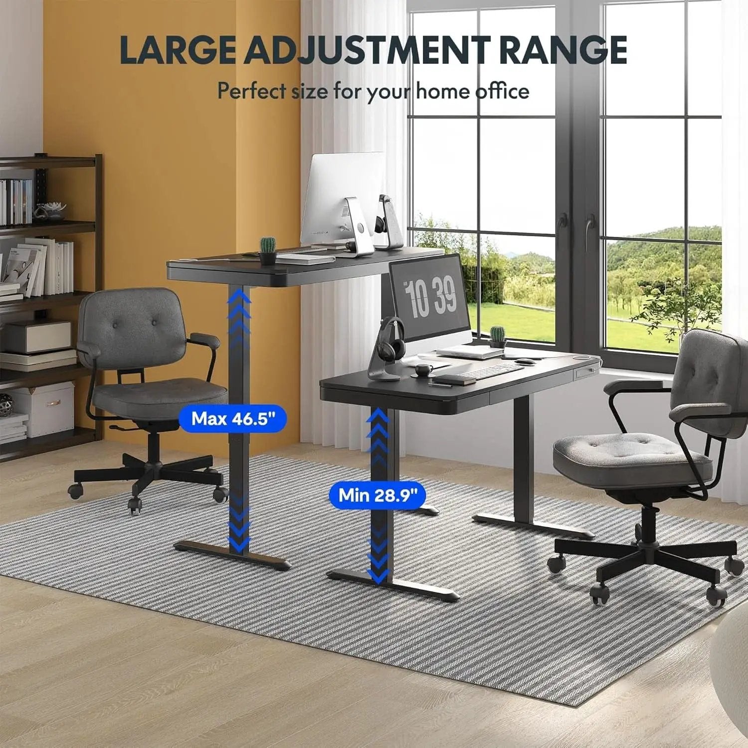 Electric Standing Desk With USB Ports And Drawer Storage from PriceLows™