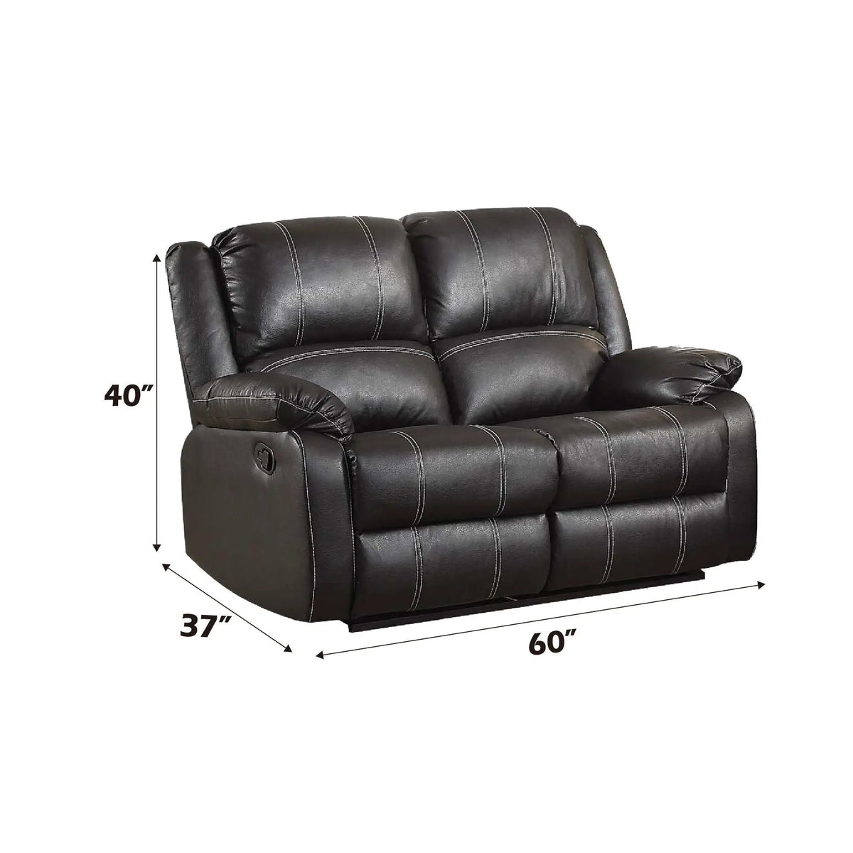 Zuriel Recliner Loveseat | Synthetic Finish | Motion Reclining Mechanism | Classic Style