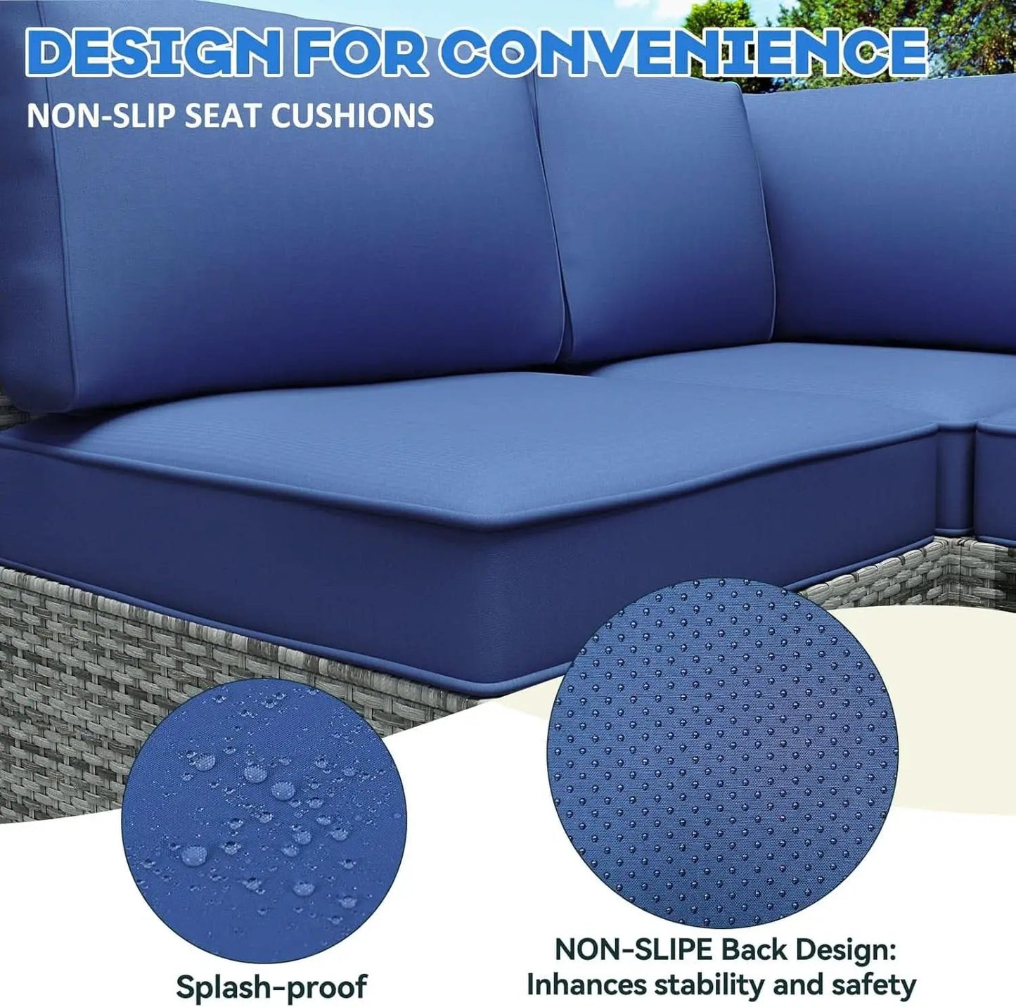 Water-Resistant Outdoor Cushions for Patio Furniture Sets from PriceLows™