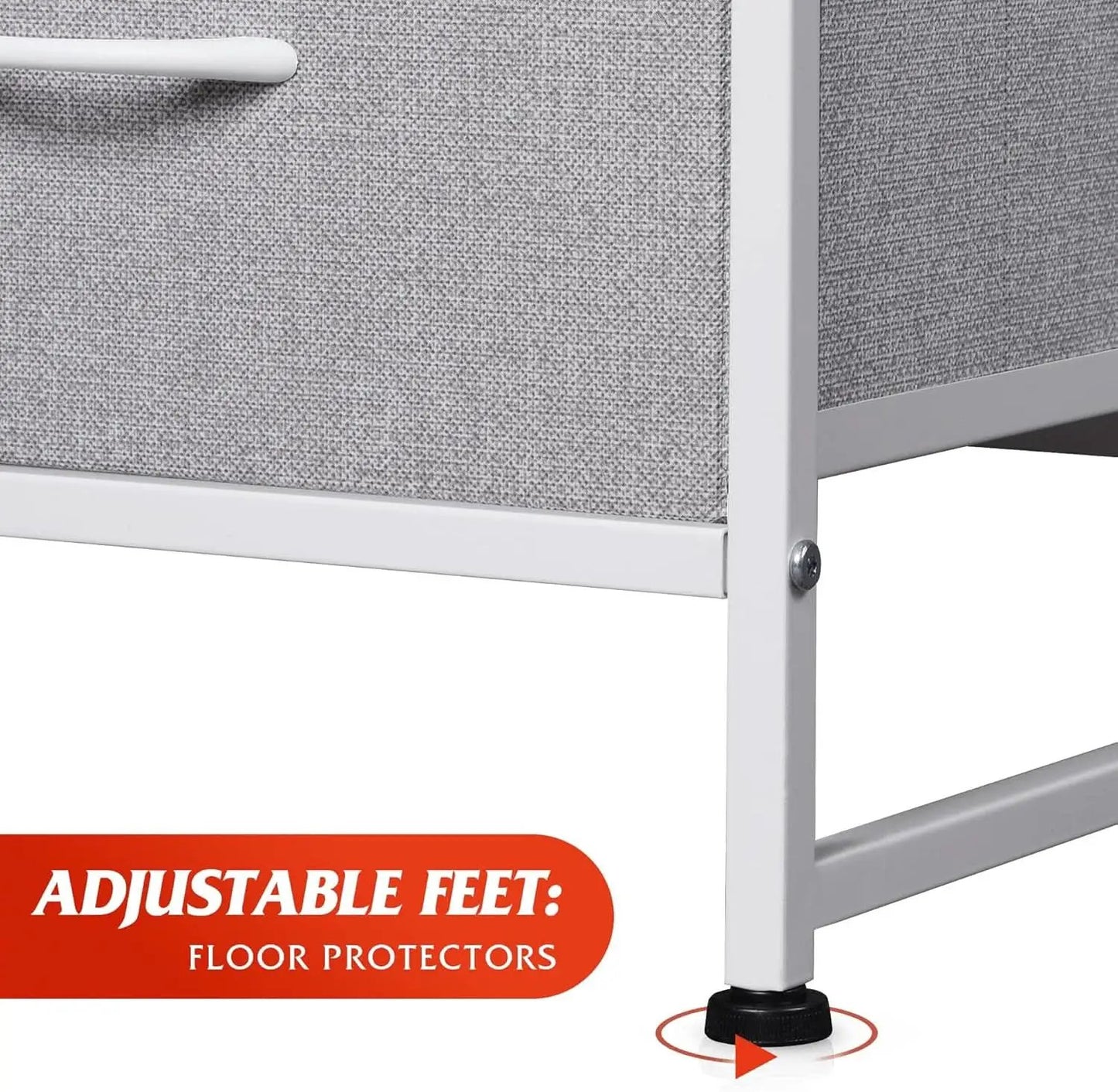 Light Grey Fabric Dresser With 6 Drawers And Fabric Bins from PriceLows™