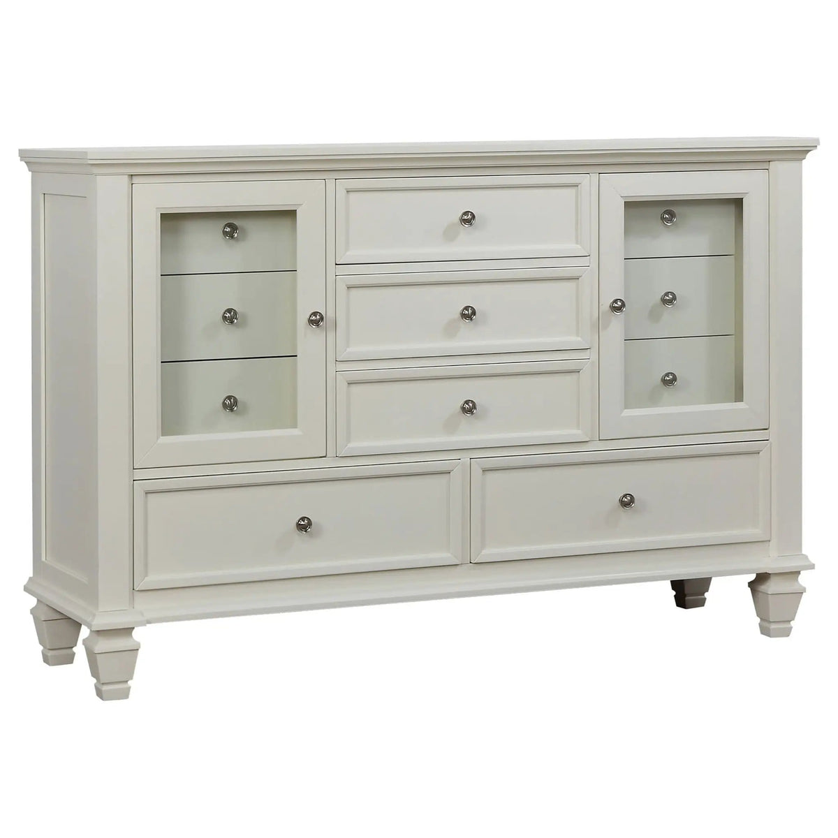 Sandy Beach 5-piece Eastern King Bedroom Set Cream | 5-Piece Set | Engineered Wood | White