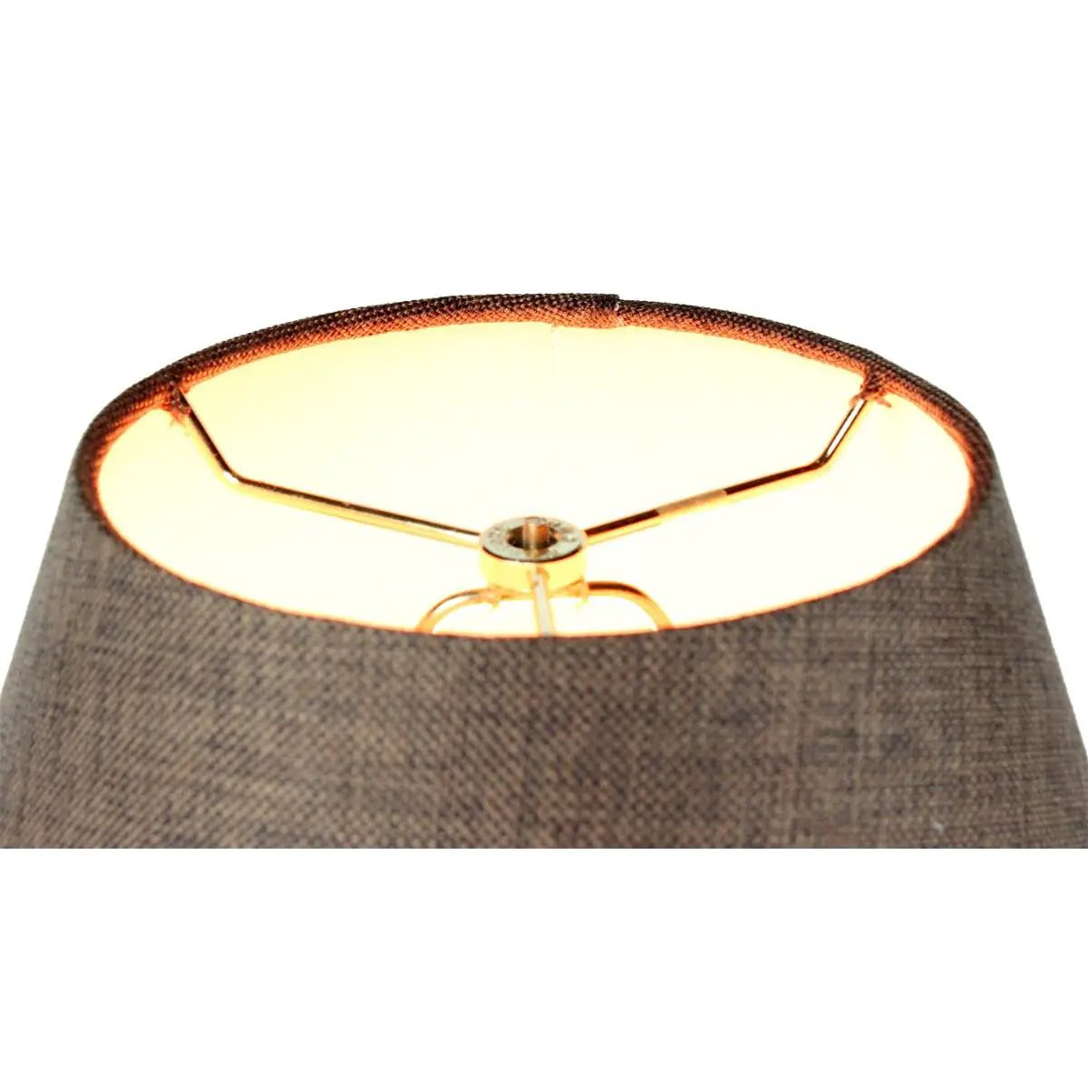 Empire Lampshade | Hard Back Frame | Chocolate Burlap | 16W X 12H