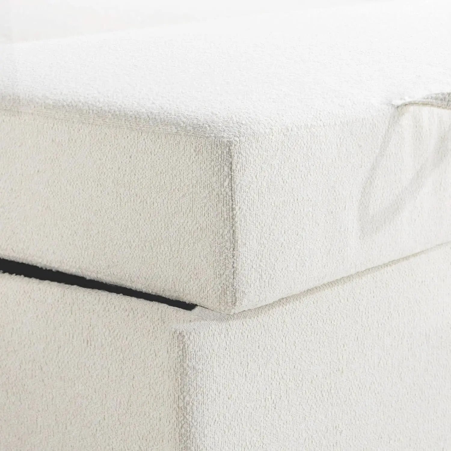 Convertible Sleeper Loveseat 66 Inch Polyester Ivory from PriceLows™