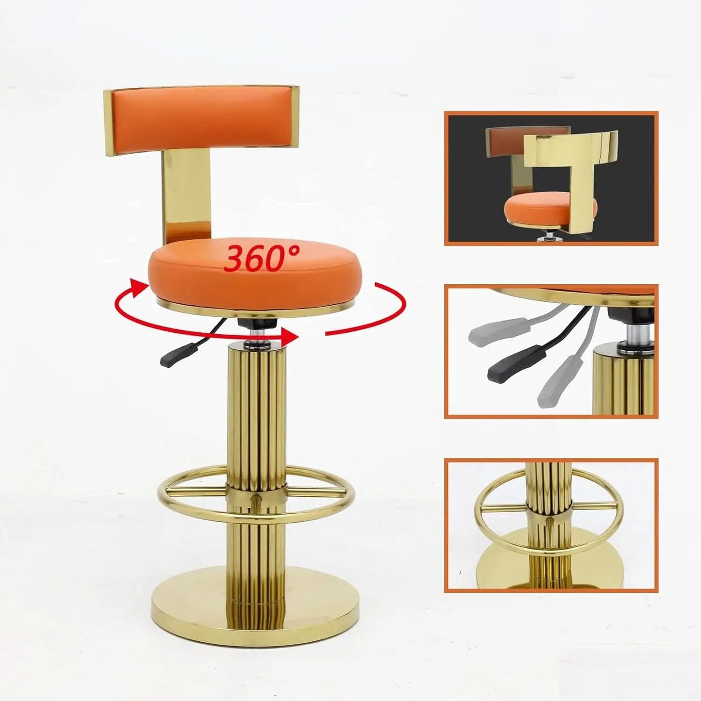 Modern Adjustable Counter Height Bar Stools with Back from PriceLows™