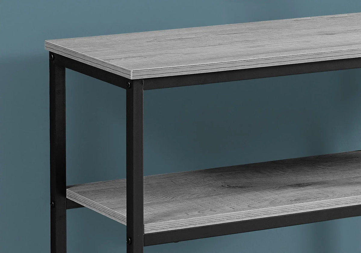 Gray Entryway Console Table | 42 Inch Width | Lower Shelf | Contemporary Design