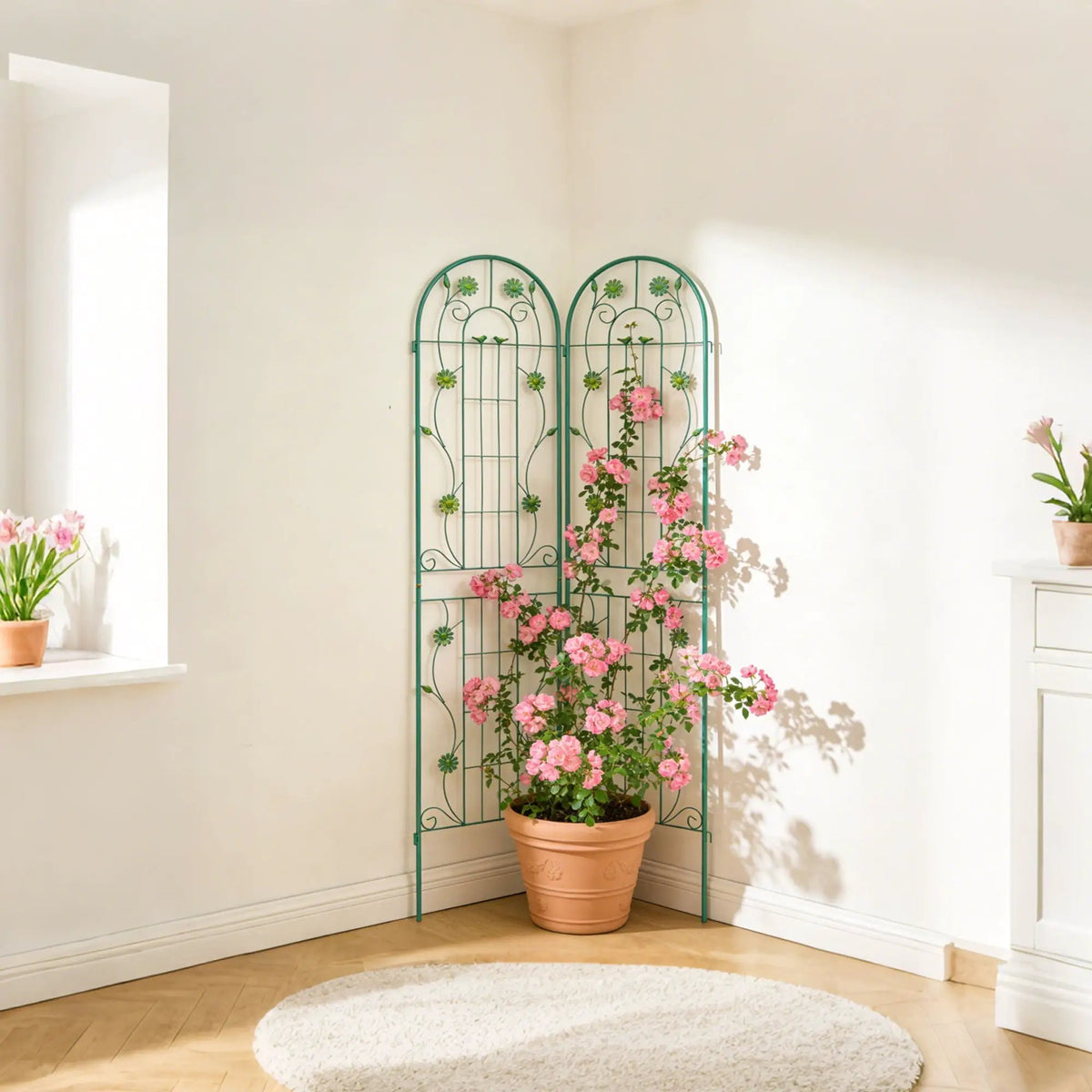Metal Garden Trellis | Galvanized Steel | Powder Coated | 4 Piece Set