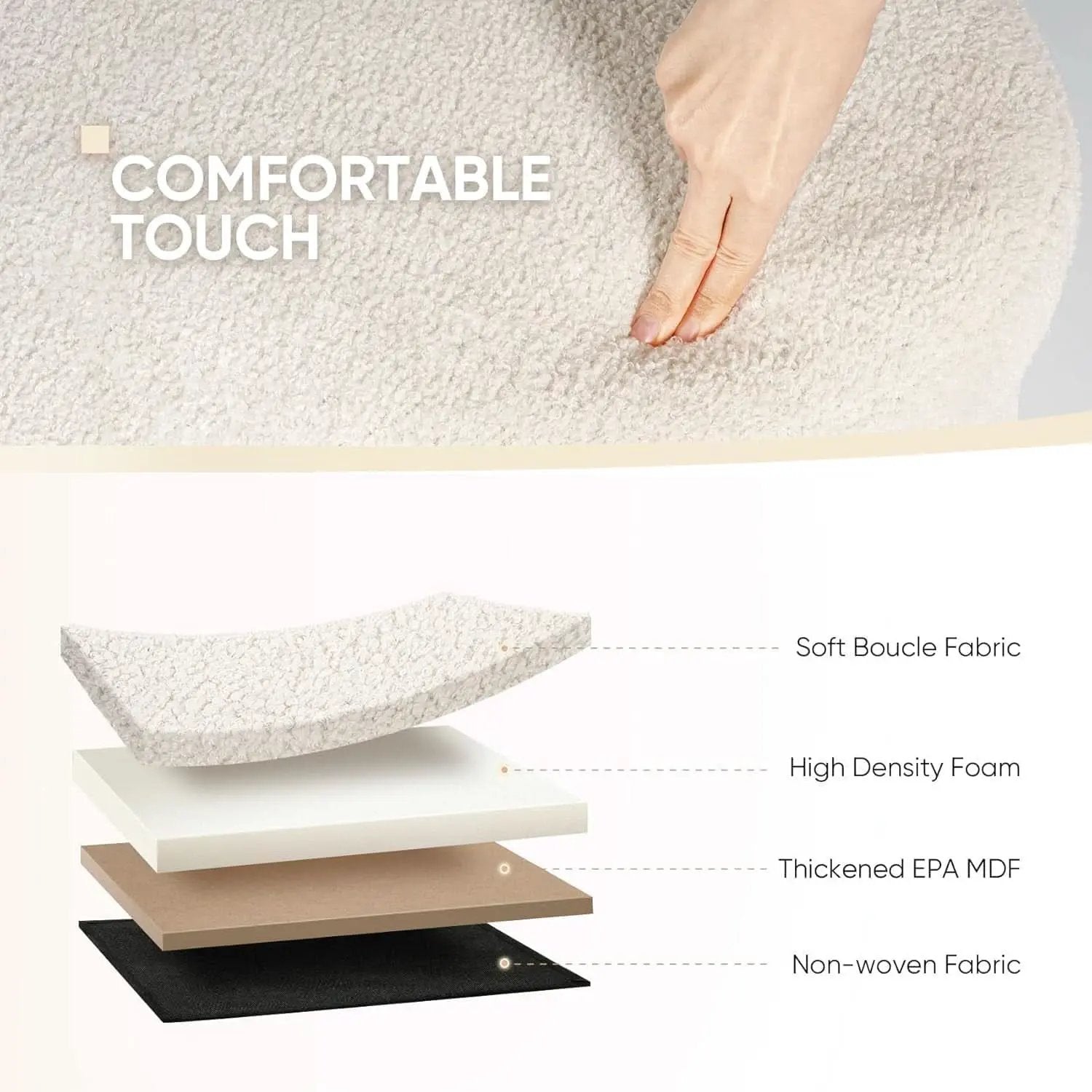 Sherpa Lined Folding Storage Ottoman 43.3 Inch White from PriceLows™
