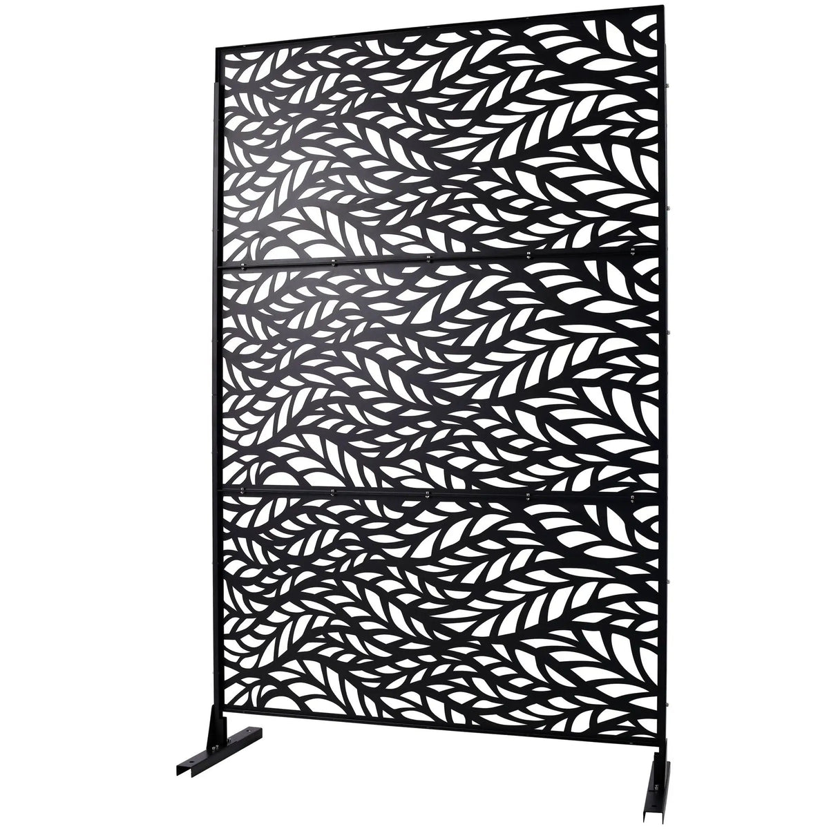 Patio Privacy Screen | Heavy Duty Metal | Freestanding Black