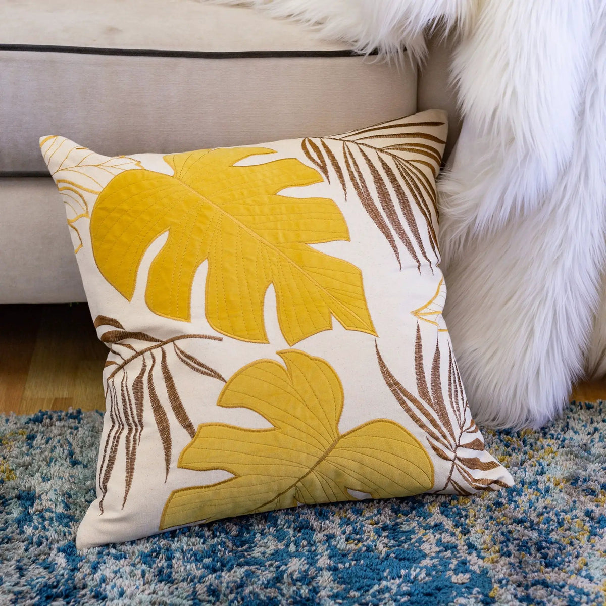Autumn Leaf Accent Pillow | 20X20 Inches | Hidden Zipper | Optional Insert