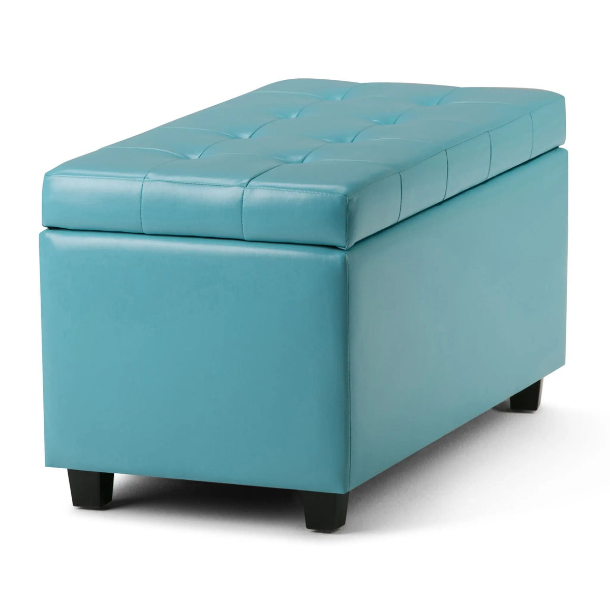 Cosmopolitan Upholstered Storage Ottoman | Child Safety Hinge | Large Interior Storage | 33.5 Inch Length