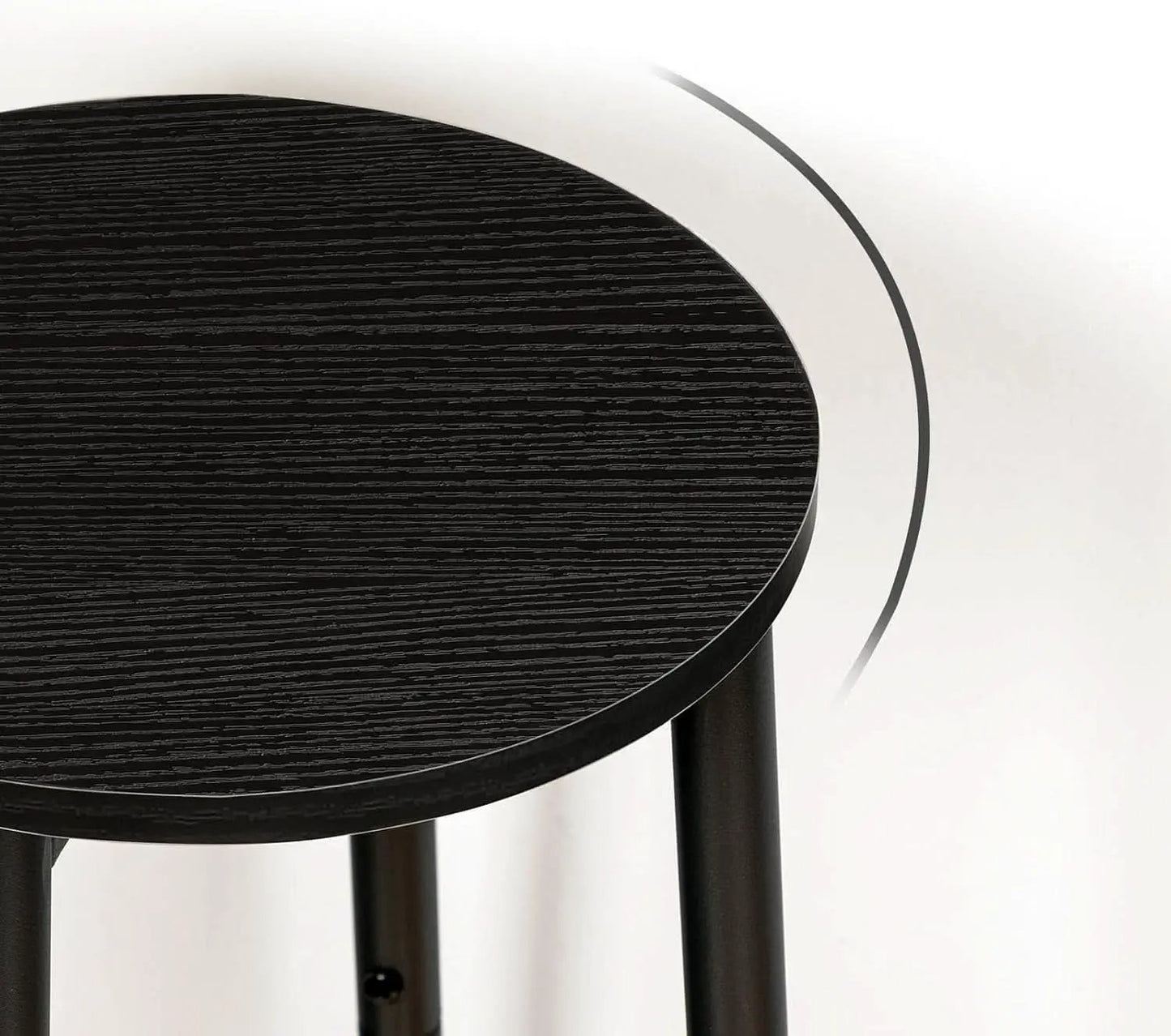 Black Bar Stool Set of 2 Counter Height With Footrest from PriceLows™