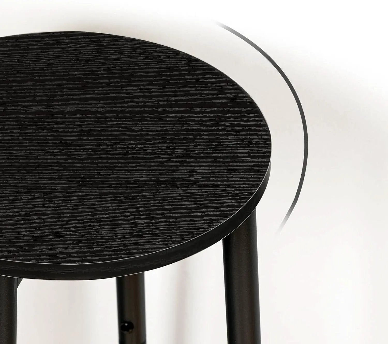Black Bar Stool Set of 2 Counter Height With Footrest from PriceLows™