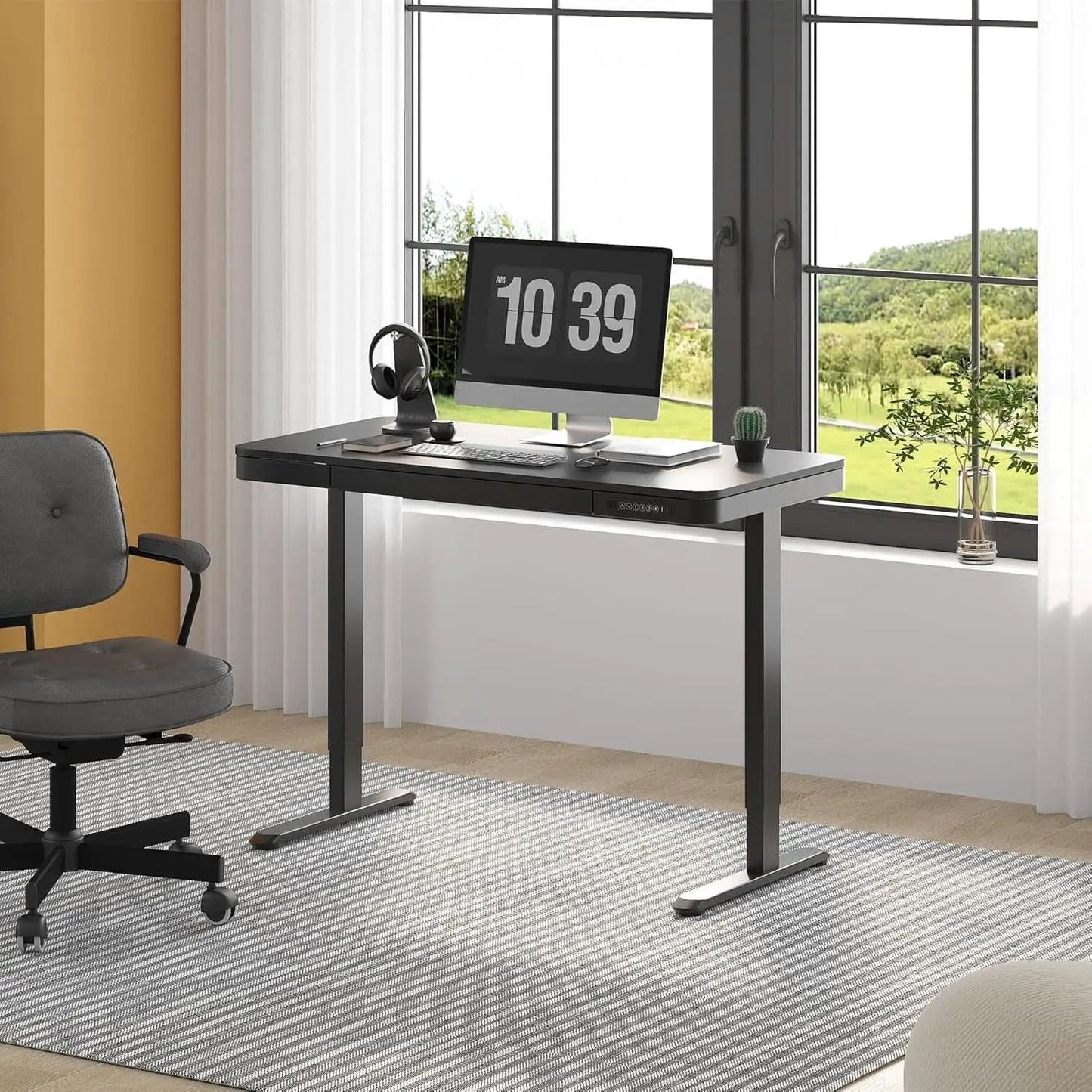 Electric Standing Desk With USB Ports And Drawer Storage from PriceLows™
