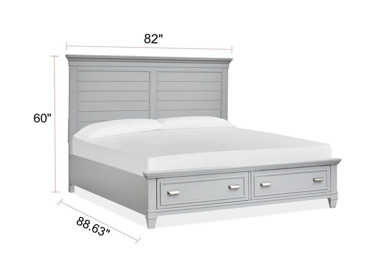 Charleston Panel Storage Bed | Transitional Style | Clean Shapes Crisp Lines | 88.63 Inch Length