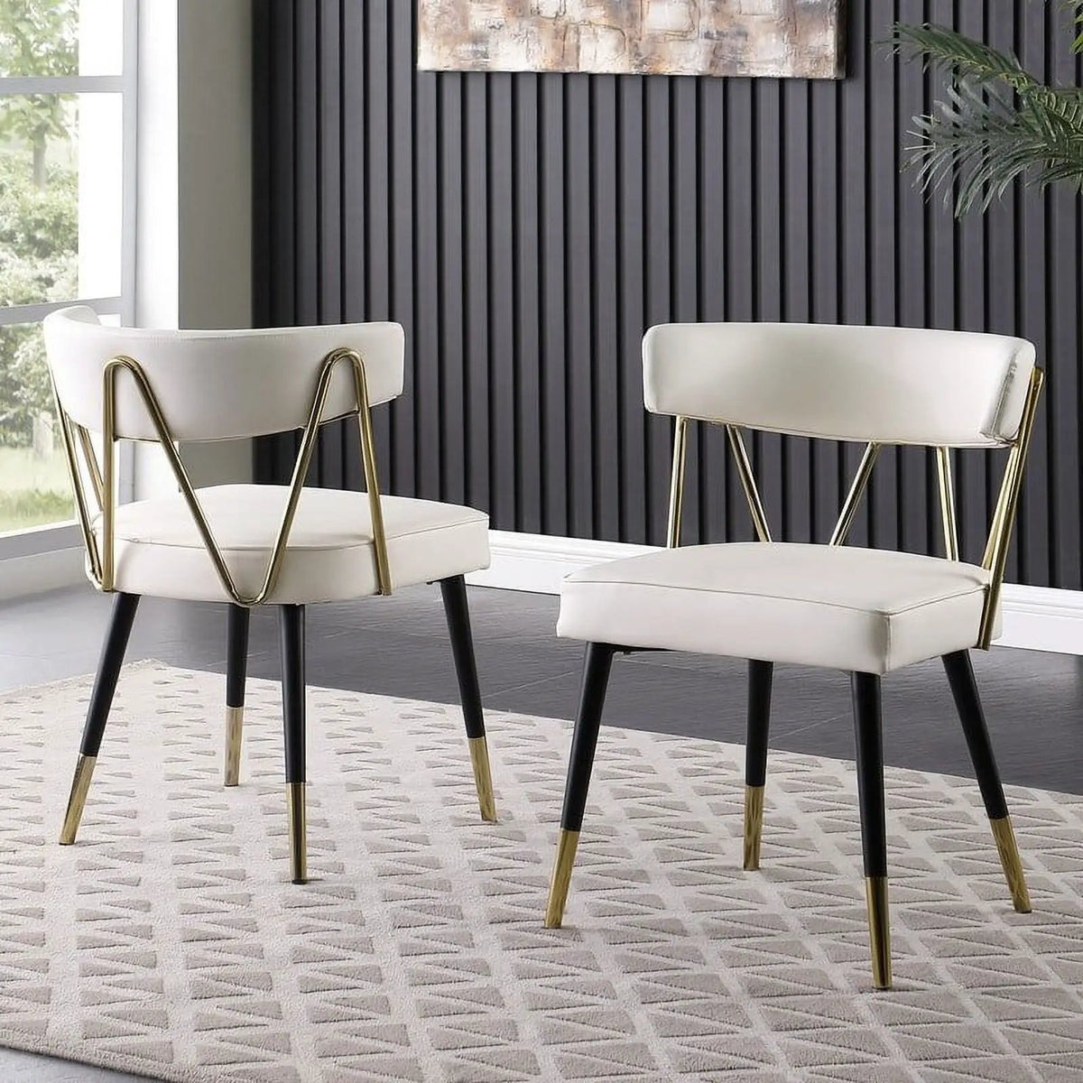 Modern Dining Chair | Upholstered | Medium Firm Cushion | Set Of 2