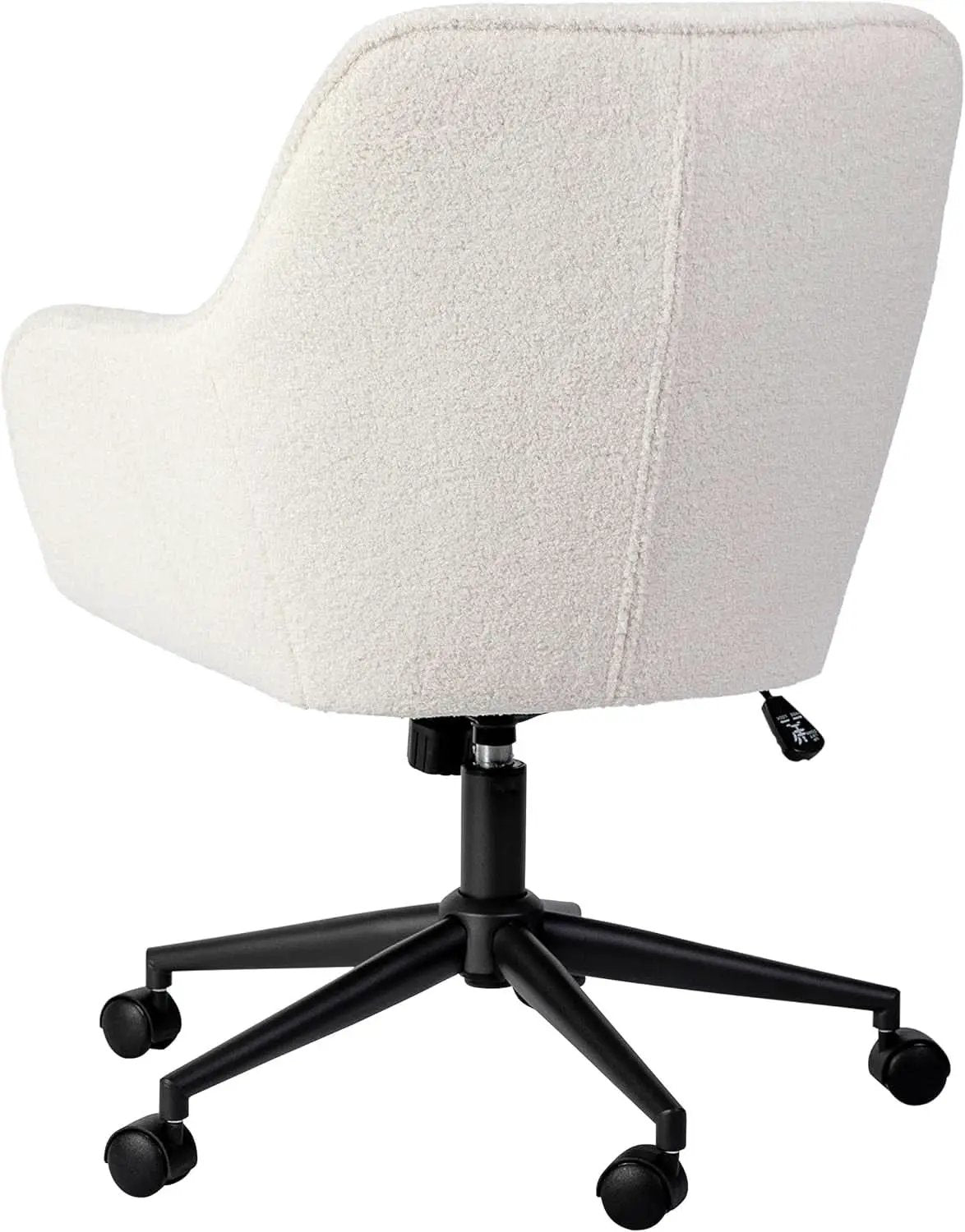 Rayna Swivel Task Chair White Boucle With Oil Rubbed Bronze from PriceLows™