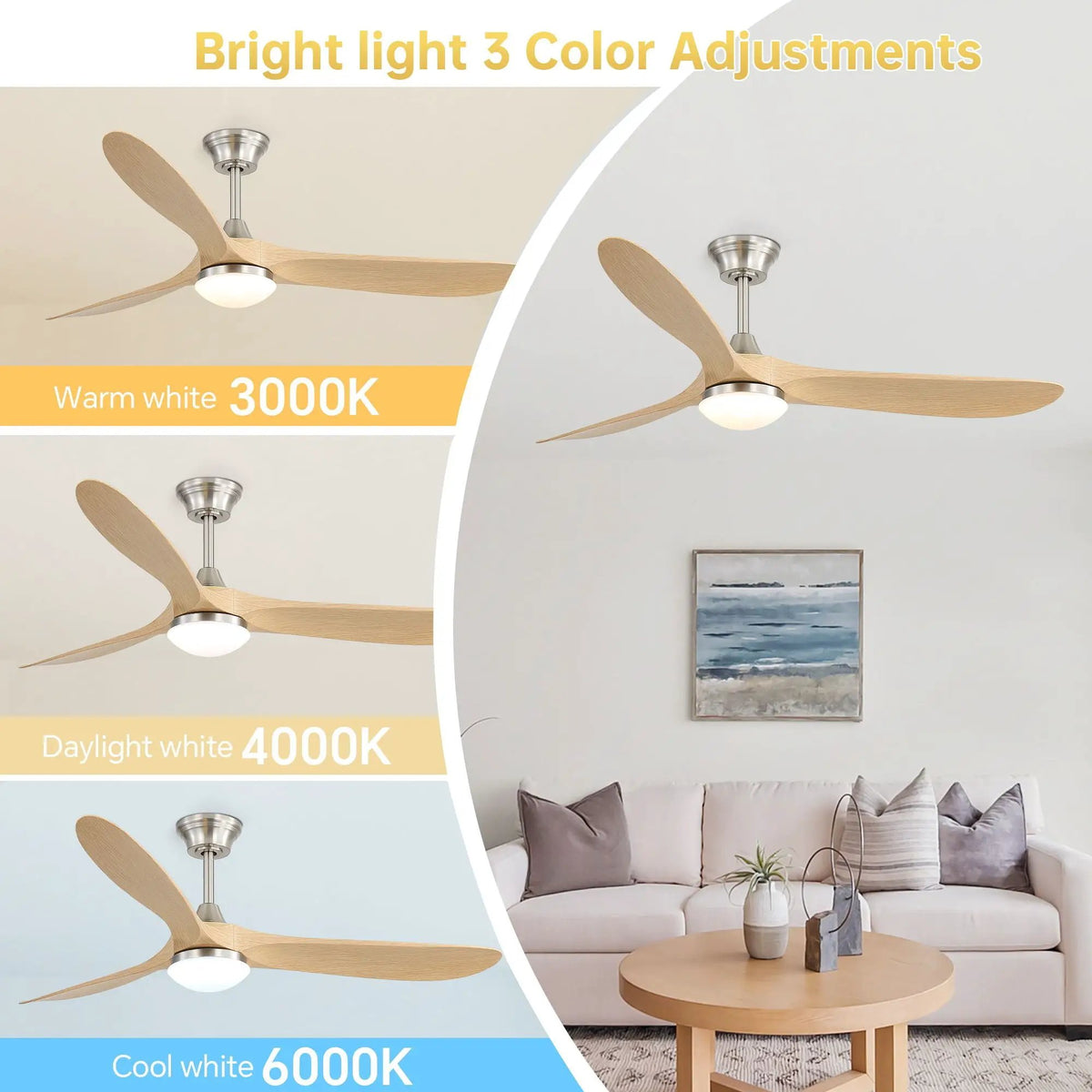 Smart Ceiling Fan | 60 Inch Span | Alexa Voice Control | Reversible DC Motor