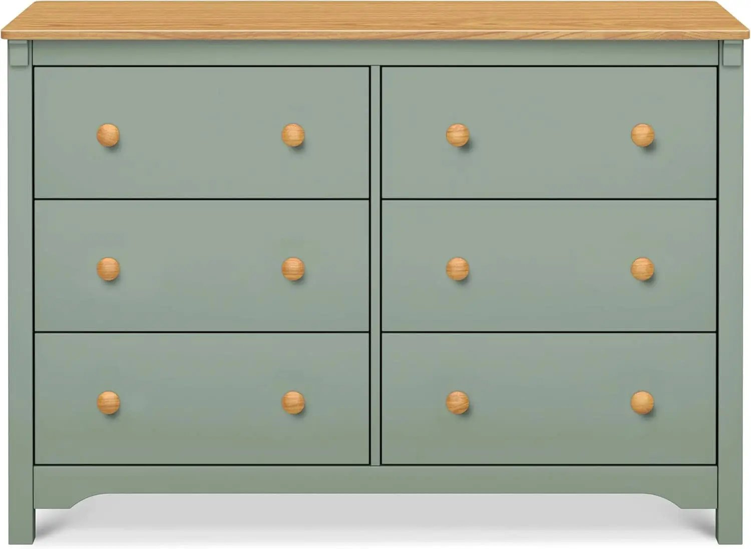 Shea Six Drawer Dresser Light Sage And Honey For Nursery from PriceLows™